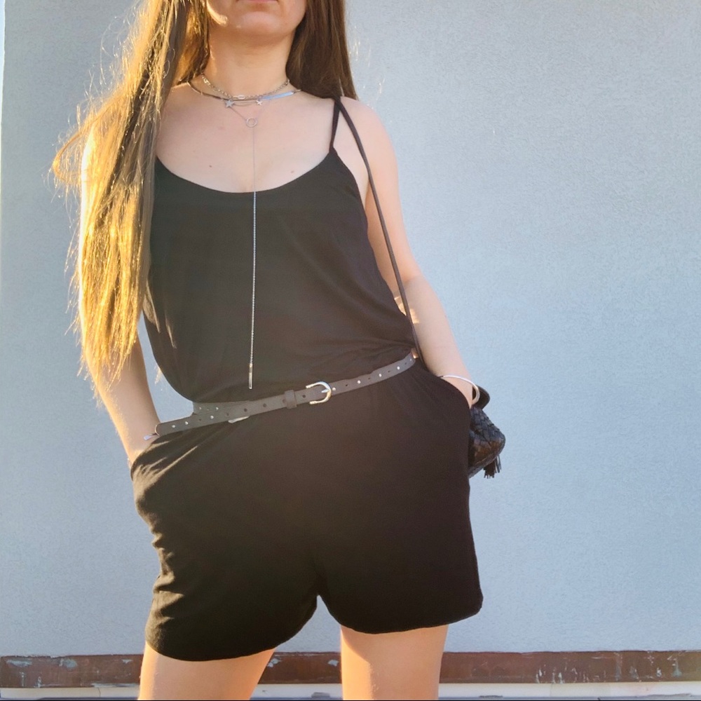 Vince Camuto Cami Viscose Relaxed Black Romper